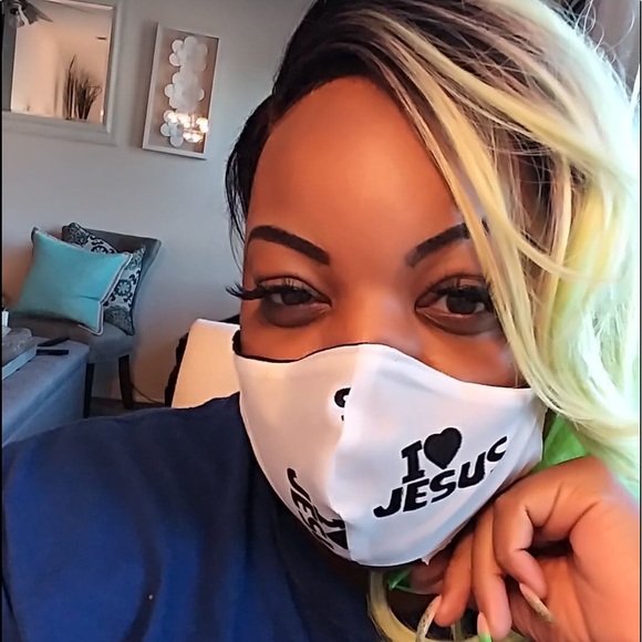 Passion of Essence Accessories - I Love Jesus White and Black Face Mask